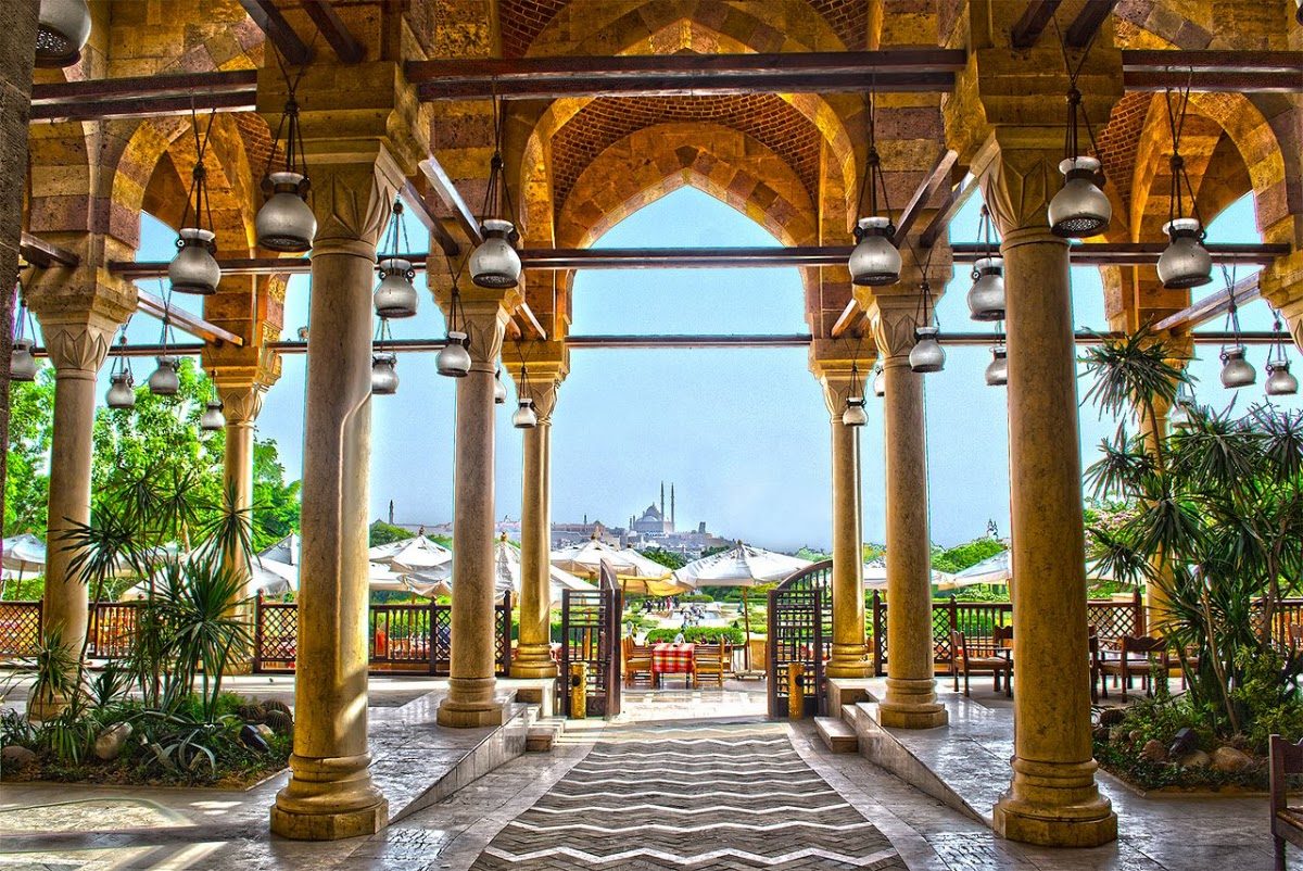 Al-Azhar Park Cairo skyline view, Egypt